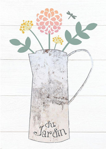 Pitcher Botanicals Pastel 2 White Modern Wood Framed Art Print with Double Matting by Hogan, Melody