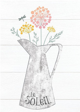 Pitcher Botanicals Pastel 3 White Modern Wood Framed Art Print with Double Matting by Hogan, Melody