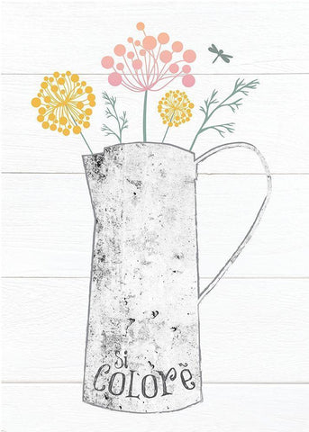 Pitcher Botanicals Pastel 4 Black Ornate Wood Framed Art Print with Double Matting by Hogan, Melody