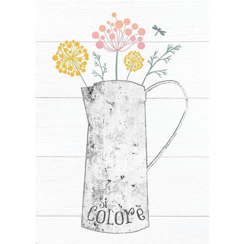Pitcher Botanicals Pastel 4 White Modern Wood Framed Art Print by Hogan, Melody