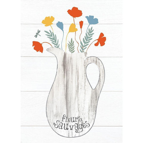 Pitcher Botanicals Primary 6 Black Modern Wood Framed Art Print by Hogan, Melody