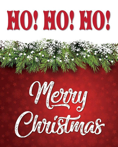 Ho Ho Ho Christmas White Modern Wood Framed Art Print with Double Matting by Hogan, Melody