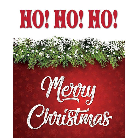 Ho Ho Ho Christmas Black Modern Wood Framed Art Print by Hogan, Melody