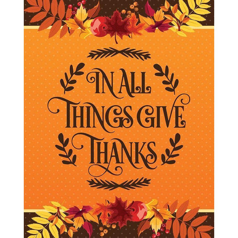 Give Thanks Flag 1 Gold Ornate Wood Framed Art Print with Double Matting by Hogan, Melody