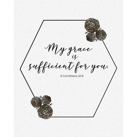 Gold Foil Sufficient 2 Black Modern Wood Framed Art Print by Hogan, Melody