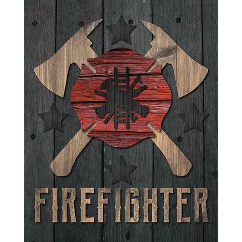 Firefighter 1 Gold Ornate Wood Framed Art Print with Double Matting by Hogan, Melody