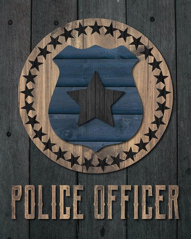 Police Officer 1 White Modern Wood Framed Art Print with Double Matting by Hogan, Melody