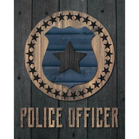 Police Officer 1 White Modern Wood Framed Art Print by Hogan, Melody