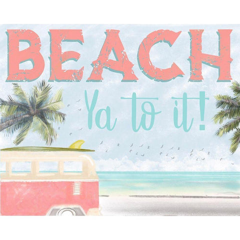 Beach Ya To It Black Modern Wood Framed Art Print with Double Matting by Hogan, Melody