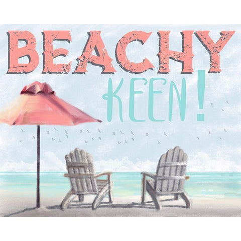 Beachy Keen White Modern Wood Framed Art Print by Hogan, Melody