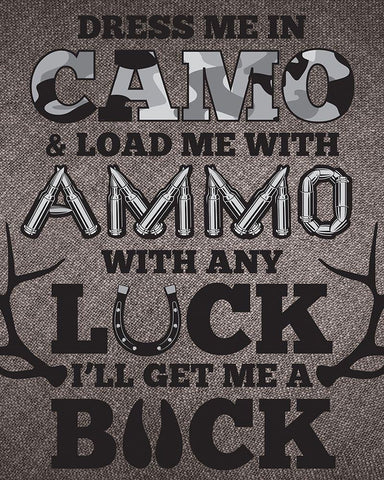 Camo Ammo 01 Black Ornate Wood Framed Art Print with Double Matting by Hogan, Melody