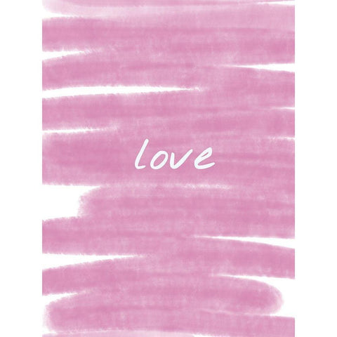 Love Paint Pink White Modern Wood Framed Art Print by Hogan, Melody