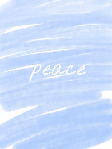 Peace Paint Blue White Modern Wood Framed Art Print with Double Matting by Hogan, Melody