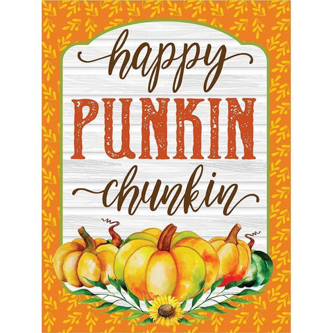 Happy Punkin Chunkin Black Modern Wood Framed Art Print with Double Matting by Hogan, Melody