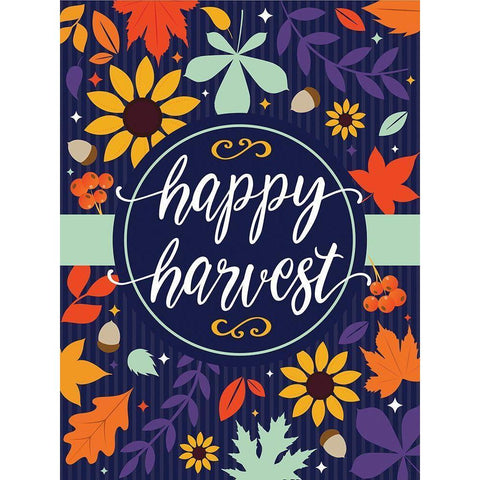 Navy Happy Harvest Black Modern Wood Framed Art Print by Hogan, Melody