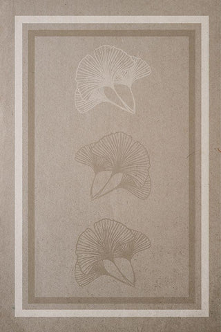 Natural Ginkgo 1 White Modern Wood Framed Art Print with Double Matting by Hogan, Melody