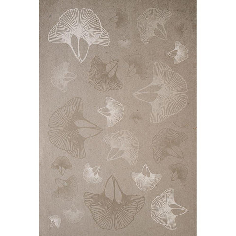 Natural Ginkgo 2 Black Modern Wood Framed Art Print with Double Matting by Hogan, Melody