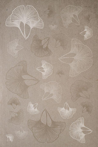 Natural Ginkgo 2 White Modern Wood Framed Art Print with Double Matting by Hogan, Melody
