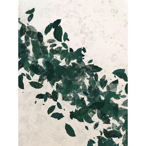 Green Leaf 2 White Modern Wood Framed Art Print by Hogan, Melody