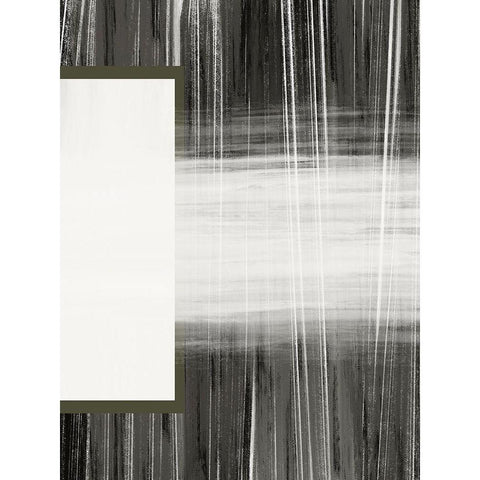 Neutral Abstract White Black Modern Wood Framed Art Print with Double Matting by Hogan, Melody