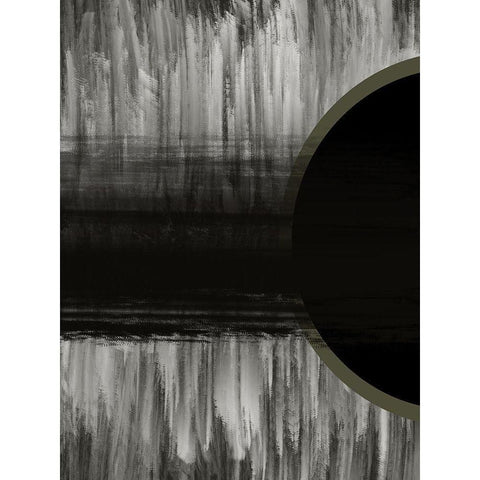 Neutral Abstract Black Black Modern Wood Framed Art Print with Double Matting by Hogan, Melody