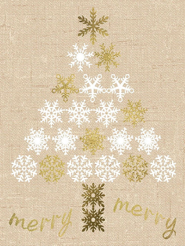 Burlap Lace Gold Xmas 1 Black Modern Wood Framed Art Print by Hogan, Melody
