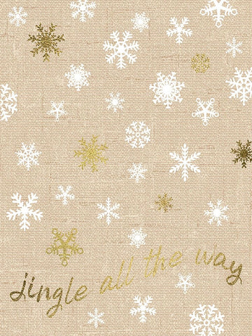 Burlap Lace Gold Xmas 2 Black Ornate Wood Framed Art Print with Double Matting by Hogan, Melody