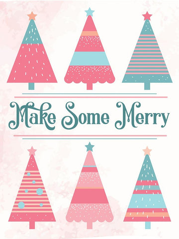 Candy Xmas Trees 1 Black Ornate Wood Framed Art Print with Double Matting by Hogan, Melody