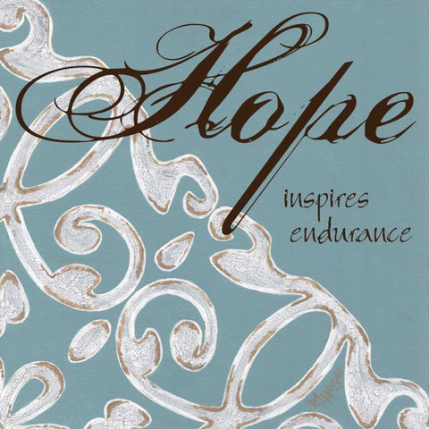 Crackle Filigree Hope Black Modern Wood Framed Art Print by Hogan, Melody