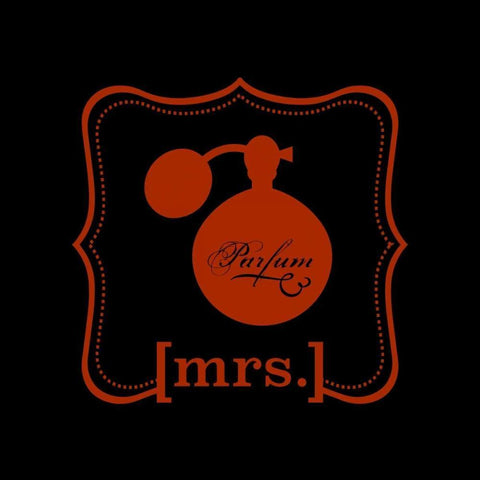 Mrs Perfume White Modern Wood Framed Art Print with Double Matting by Hogan, Melody