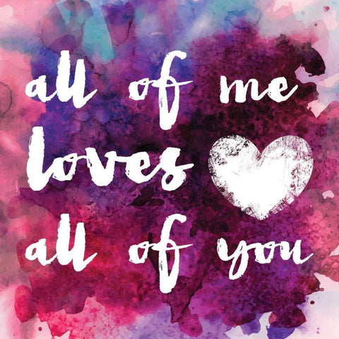 Watercolor Love 1 White Modern Wood Framed Art Print with Double Matting by Hogan, Melody