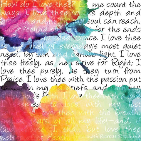 Watercolor Love 6 Black Modern Wood Framed Art Print with Double Matting by Hogan, Melody