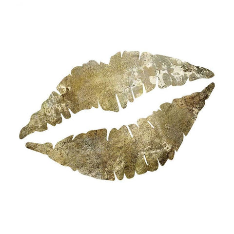 Sparkle Glam Lips Black Modern Wood Framed Art Print with Double Matting by Hogan, Melody