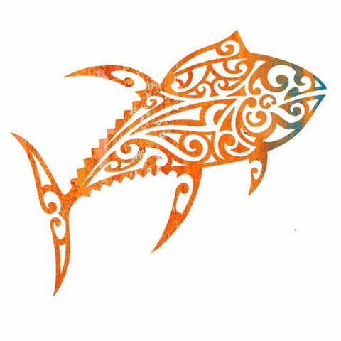 Tribal Koi 2 White Modern Wood Framed Art Print by Hogan, Melody