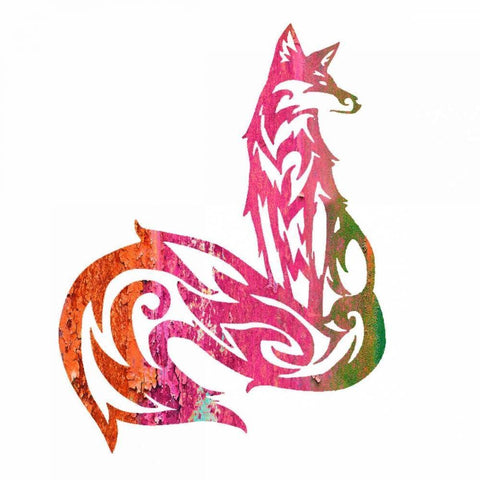 Tribal Fox 2 White Modern Wood Framed Art Print by Hogan, Melody