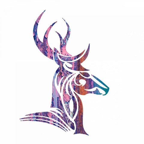 Tribal Buck 2 Black Modern Wood Framed Art Print by Hogan, Melody