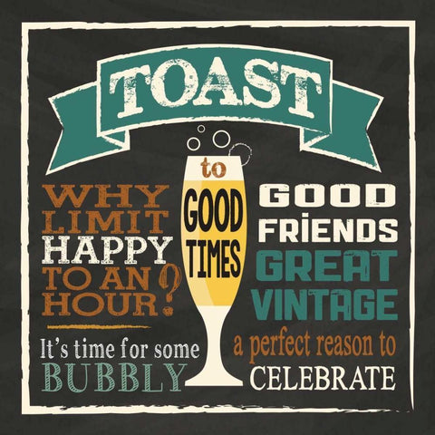 Toast Chalk 1 Black Modern Wood Framed Art Print with Double Matting by Hogan, Melody