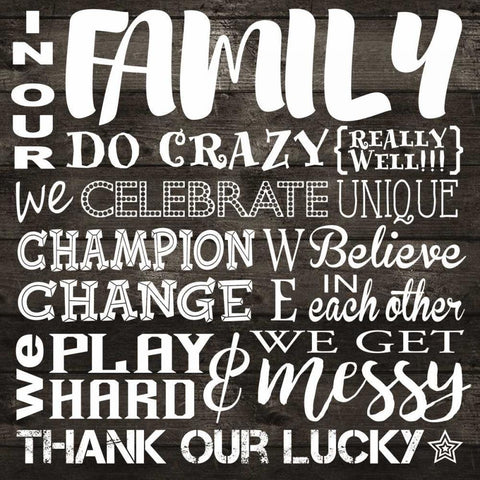 In Our Family White Modern Wood Framed Art Print by Hogan, Melody