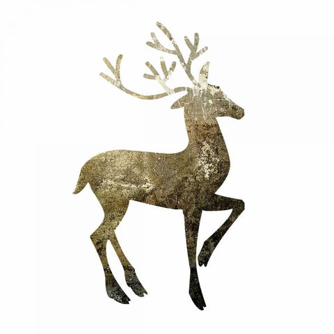 Glimmer Deer 1 Black Modern Wood Framed Art Print by Hogan, Melody