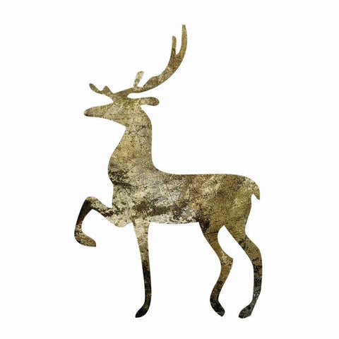 Glimmer Deer 2 Black Modern Wood Framed Art Print by Hogan, Melody
