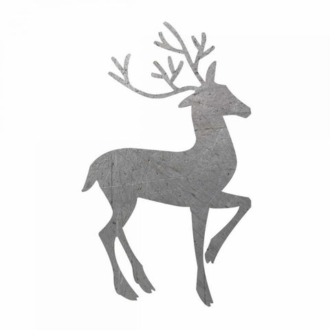 PrintSilver Deer 1 Gold Ornate Wood Framed Art Print with Double Matting by Hogan, Melody