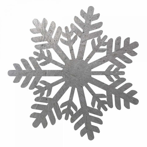 Silver Snowflakes 1 Black Modern Wood Framed Art Print with Double Matting by Hogan, Melody