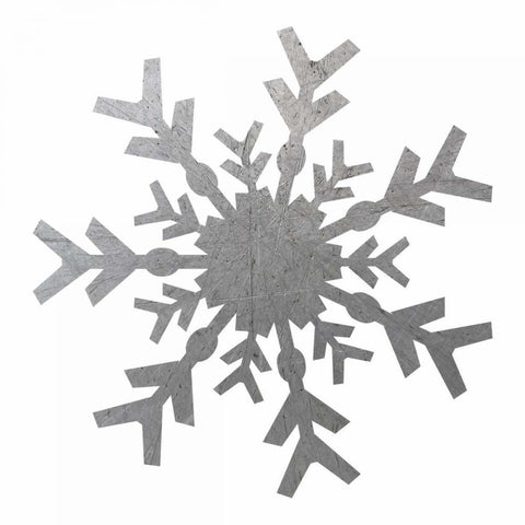 Silver Snowflakes 4 Black Modern Wood Framed Art Print with Double Matting by Hogan, Melody