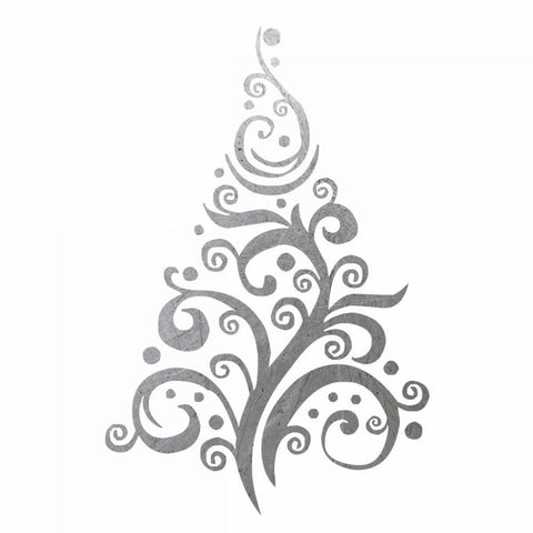 Silver Trees 1 White Modern Wood Framed Art Print with Double Matting by Hogan, Melody