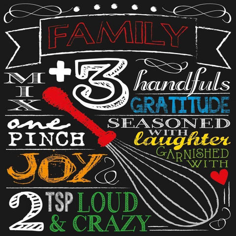 Family Plus Three Black Ornate Wood Framed Art Print with Double Matting by Hogan, Melody