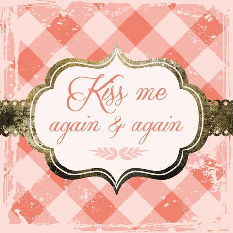 Kiss Me Again Black Modern Wood Framed Art Print by Hogan, Melody