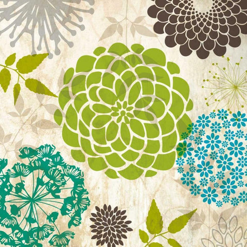 Sparklers Floral 4 White Modern Wood Framed Art Print by Hogan, Melody