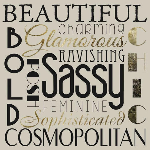 Glamour Gold 2 White Modern Wood Framed Art Print by Hogan, Melody