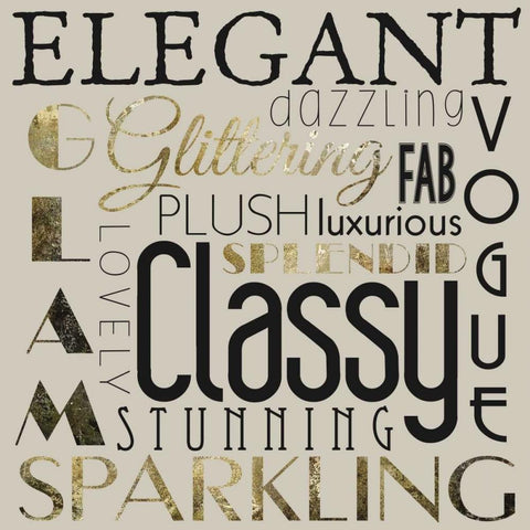 Glamour Gold 3 Black Modern Wood Framed Art Print with Double Matting by Hogan, Melody