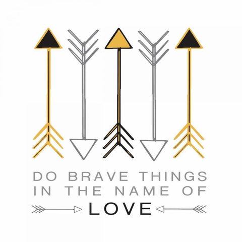 Do Brave Things Black Modern Wood Framed Art Print with Double Matting by Hogan, Melody